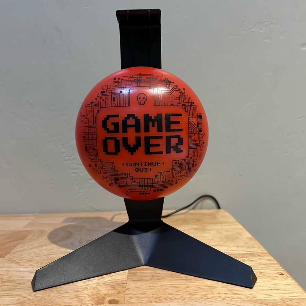 Paladone Game Over Light Up Freestanding Headphone Holder. Brand New In Box - Picture 12 of 12